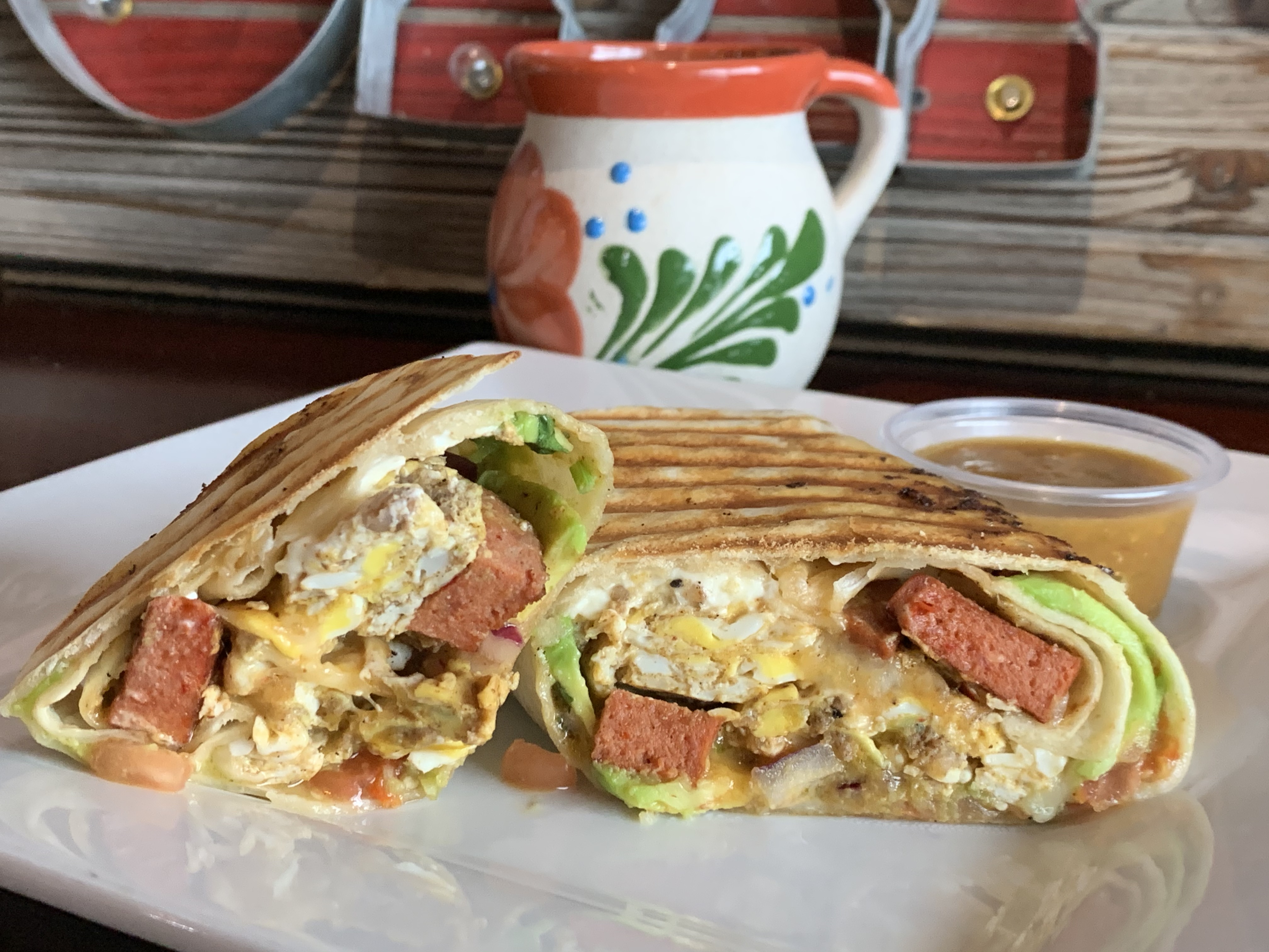 Order Super Burrito food online from Ollin Tea & Coffee Cafe store, Anchorage on bringmethat.com