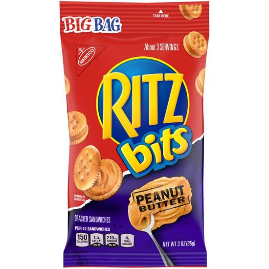 Order RITZ Bits Peanut Butter Sandwich Crackers, 3 OZ food online from CVS store, PINSON on bringmethat.com