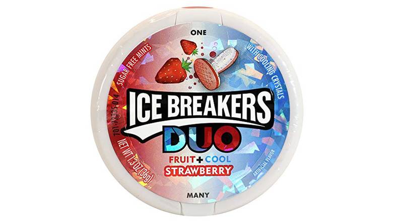 Order Ice Breakers Sugar Free Duo Mints, Strawberry Fruit And Cool 1.3 oz food online from Valero Food Mart store, Murrayville on bringmethat.com
