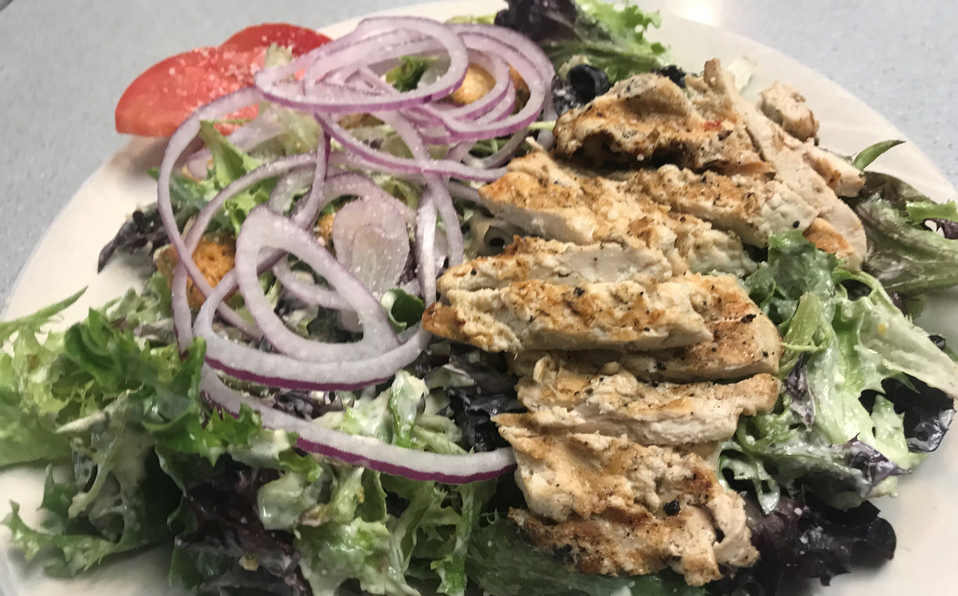 Order Chicken Caesar Salad food online from Manhattan Deli store, Mentor on bringmethat.com