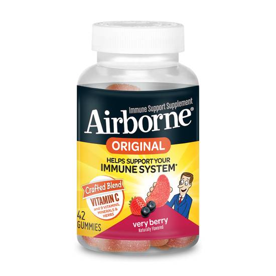 Order Airborne Immune Support Very Berry Gummies (42 ct) food online from Rite Aid store, PITTSBURGH on bringmethat.com