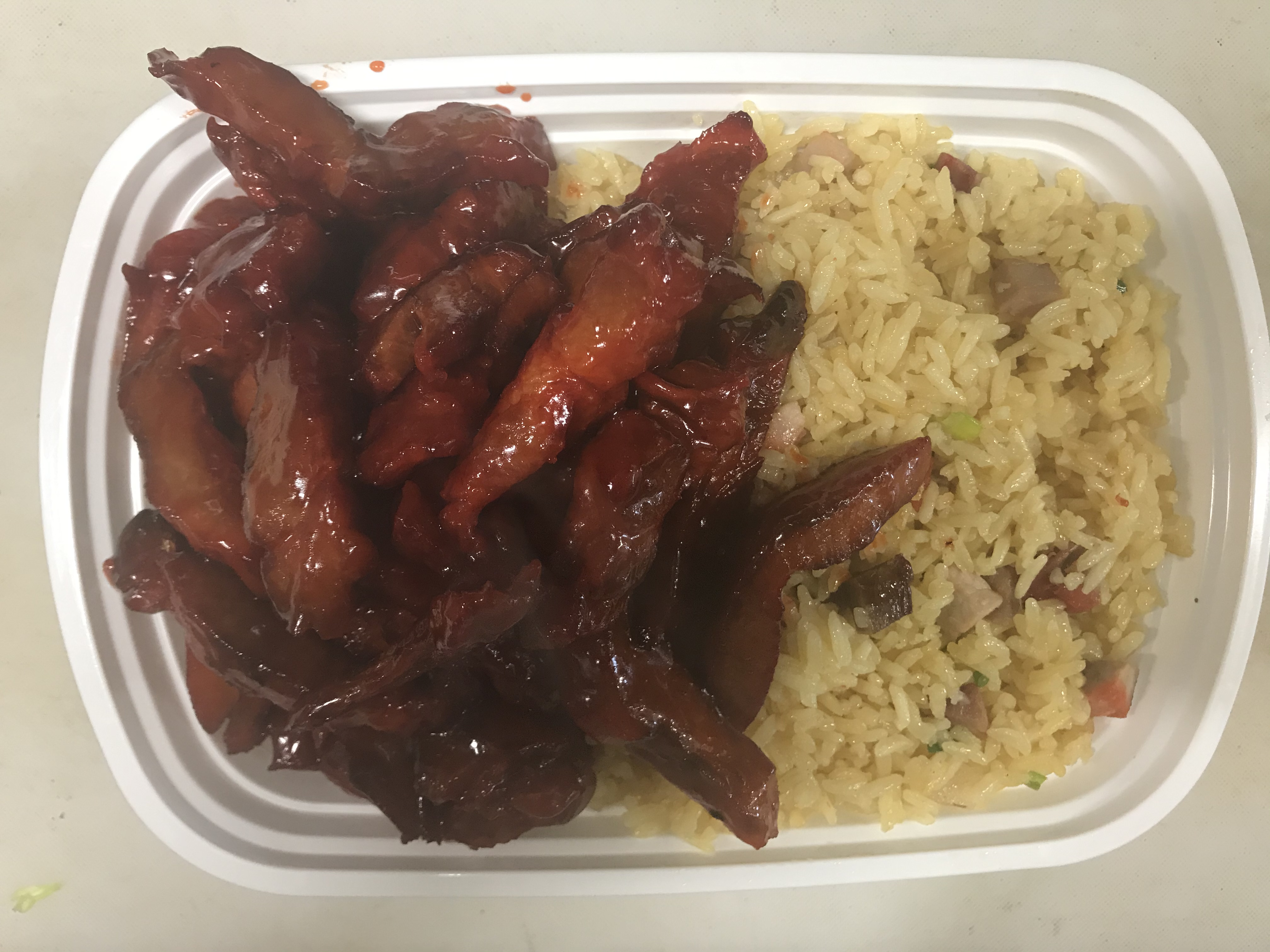 Order A16. Boneless BBQ Spare Ribs Combo Platter food online from Yum Yum's store, Mebane on bringmethat.com