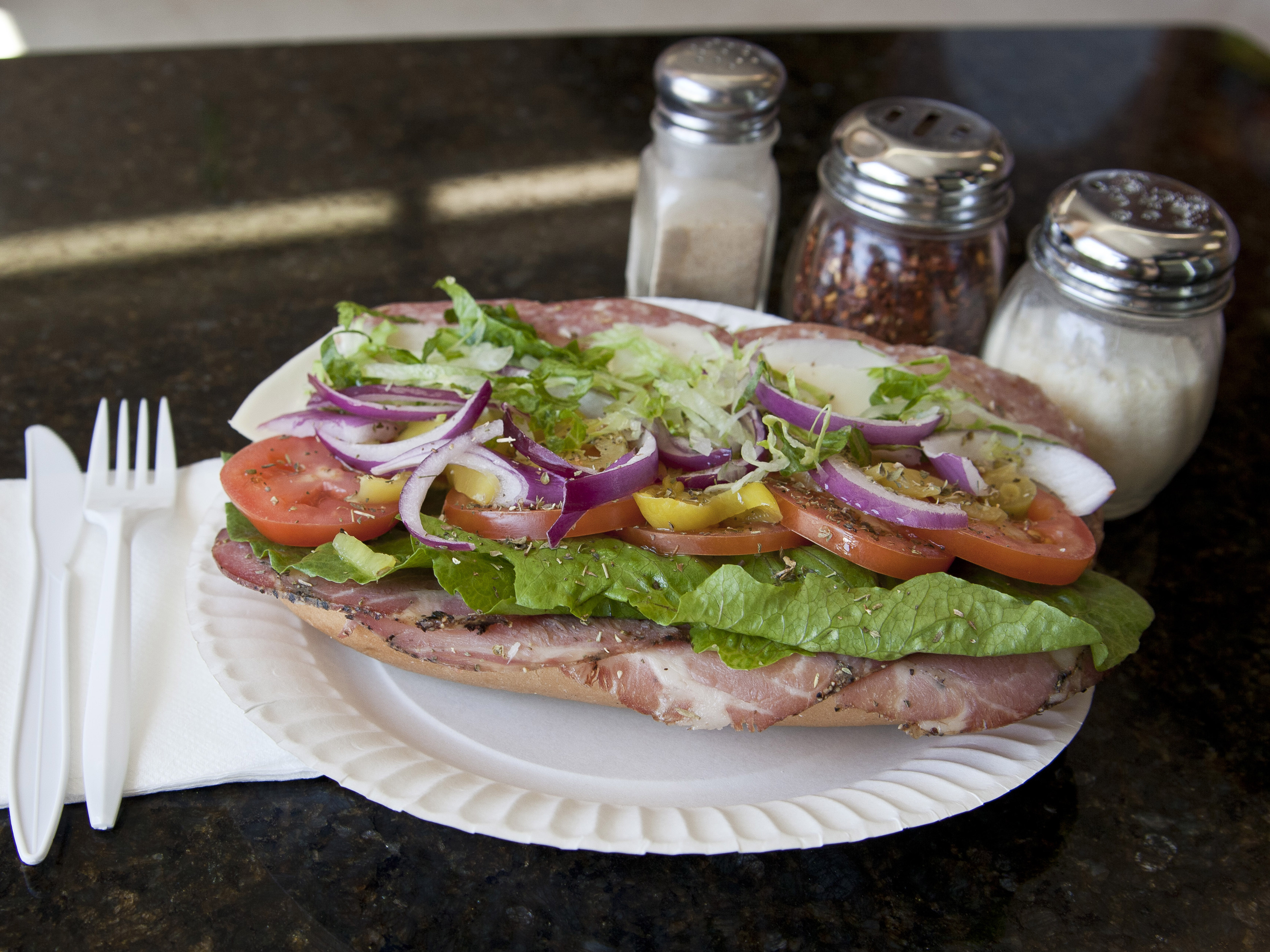 Order Italian Sub food online from Hometown Pizza store, Saugus on bringmethat.com