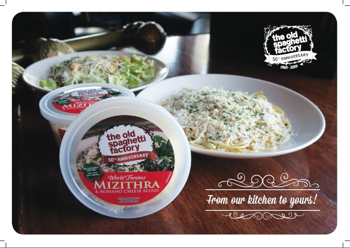 Order 5 oz. container Mizithra Cheese food online from The Old Spaghetti Factory store, Duarte on bringmethat.com