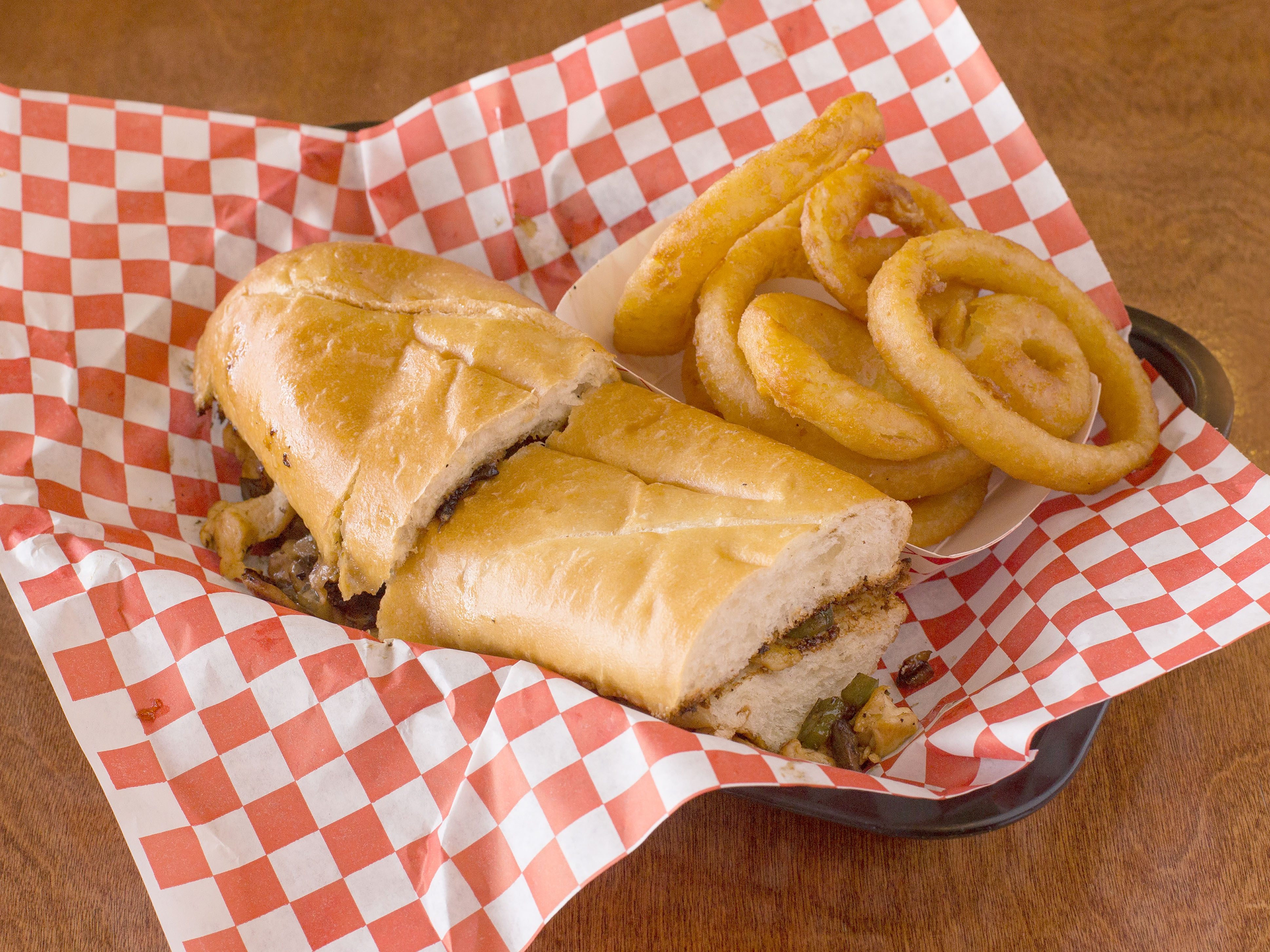 Order Chicken Philly Sandwich food online from Burger Island store, Dallas on bringmethat.com