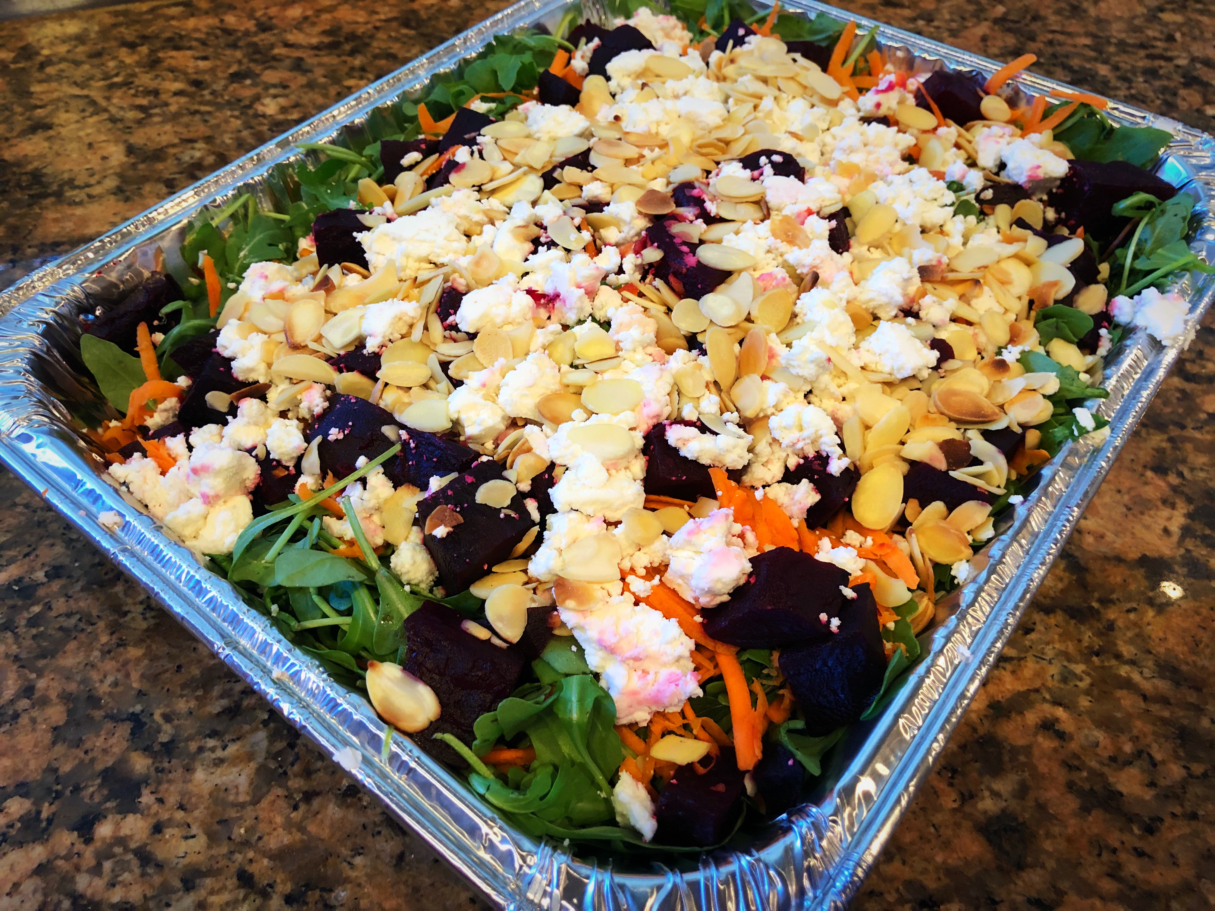 Order Roasted Beat Salad Tray food online from Healthy Garden & Gourmet Pizza store, Moorestown on bringmethat.com