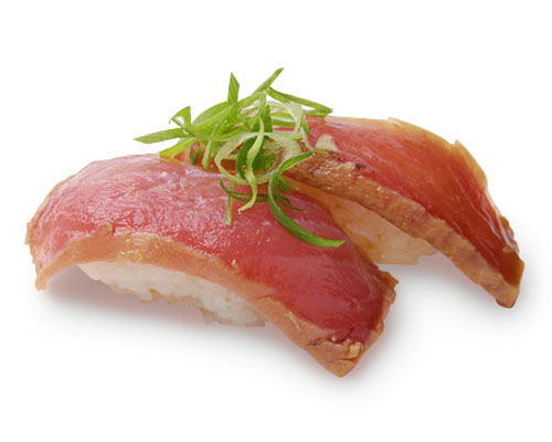 Order Seared Tuna Nigiri Sushi food online from Papa Sam store, Grand Prairie on bringmethat.com