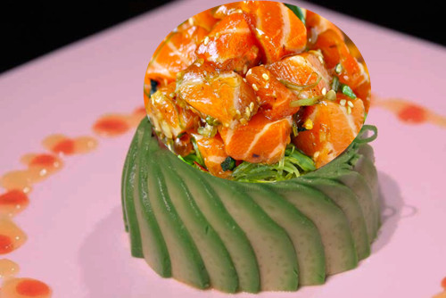 Order Spicy Salmon Avocado Salad food online from Abi sushi store, Astoria on bringmethat.com
