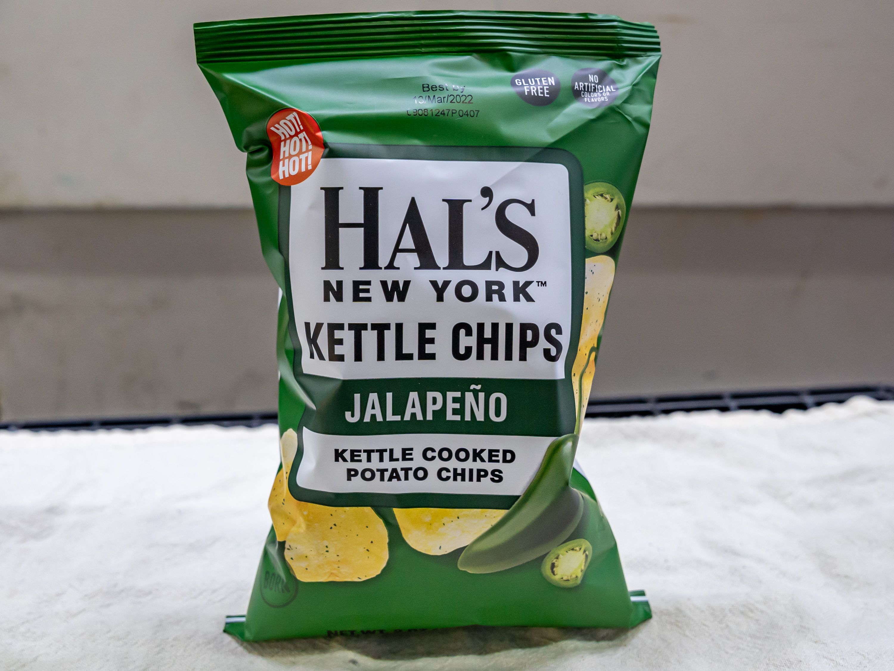 Order Hal's New York kettle chips - jalapeno - 2oz food online from Quentin Deli and Grocery store, Brooklyn on bringmethat.com