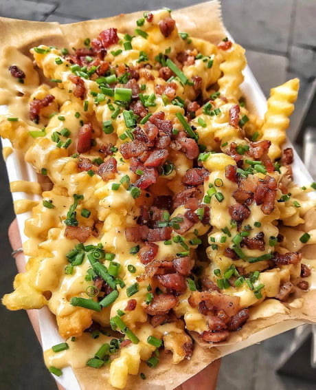 Order Fries with Bacon and Cheese food online from Sam Market Deli And Grill store, Edgewater on bringmethat.com