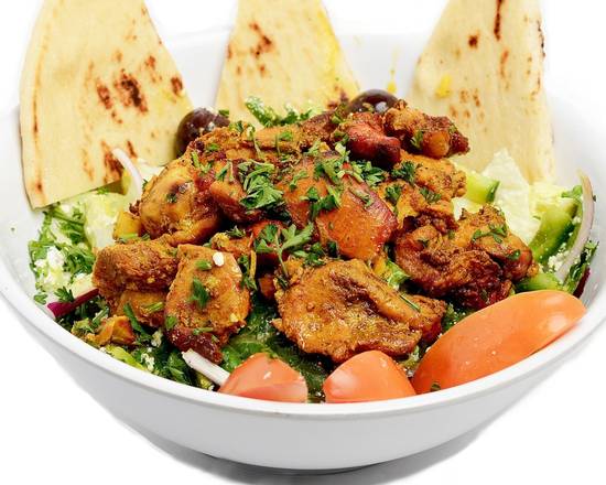 Order Chicken Shawarma Salad food online from George's Greek Grill-Fig at 7th store, Los Angeles on bringmethat.com