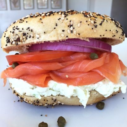 Order Smoked Salmon Sandwich with Cream Cheese food online from Coney Island Bagels store, Brooklyn on bringmethat.com