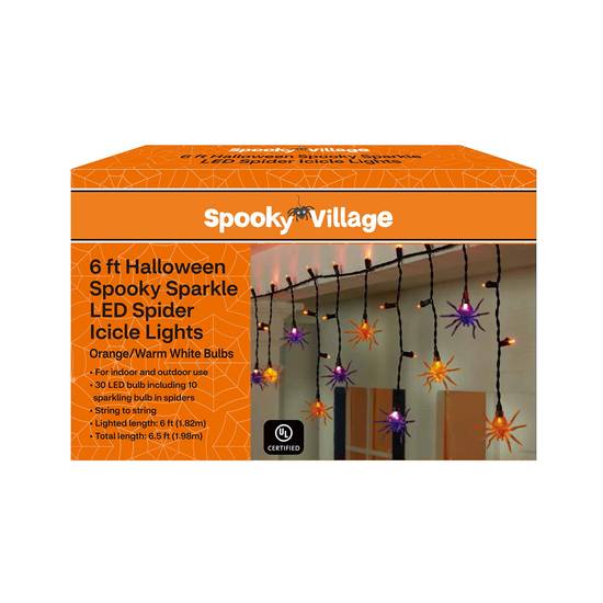 Order Spooky Village Halloween Spider Icicle Lights, Orange and Warm White, 6 ft food online from CVS store, CERRITOS on bringmethat.com