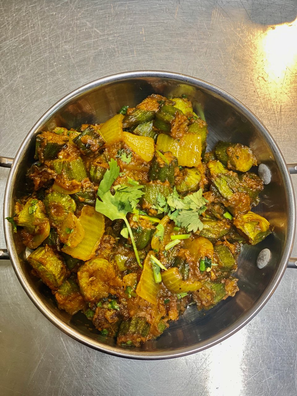 Order Bhindi Masala (Vegan) food online from Bombay Deluxe store, Anchorage on bringmethat.com