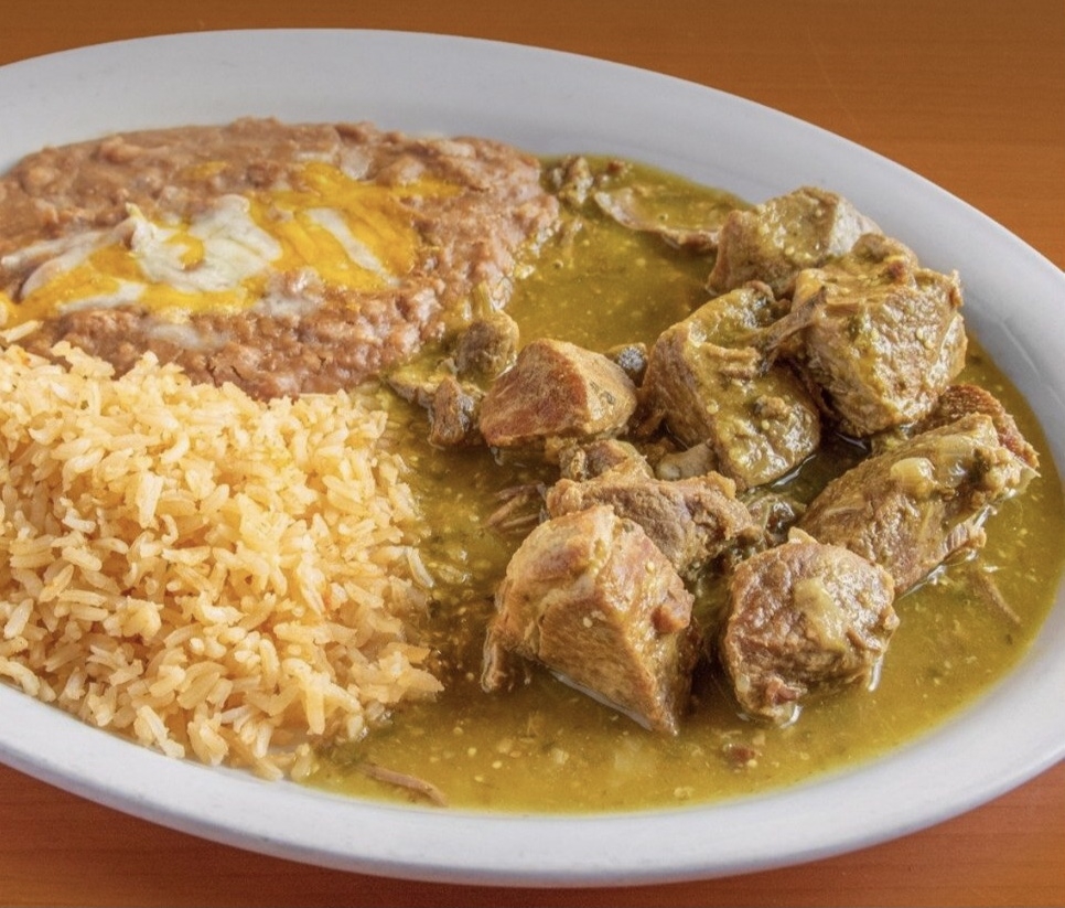 Order Chile Verde Plate food online from Guahan Grill store, Oceanside on bringmethat.com