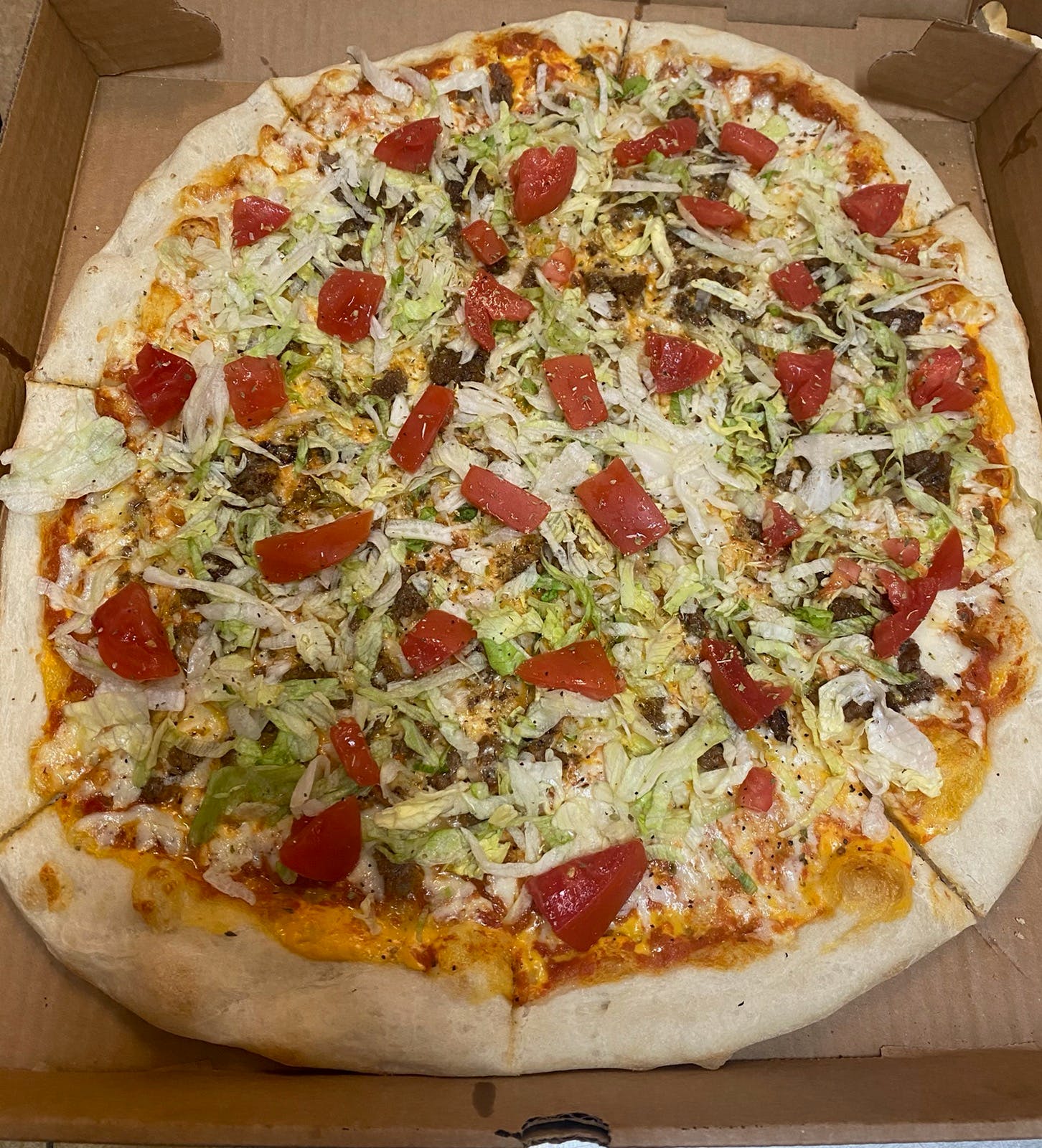 Order Taco Pizza - Medium 16'' food online from Tony Pizza store, Highspire on bringmethat.com