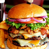 Order Double LBC Burger food online from Lancaster Brewing Company store, Harrisburg on bringmethat.com