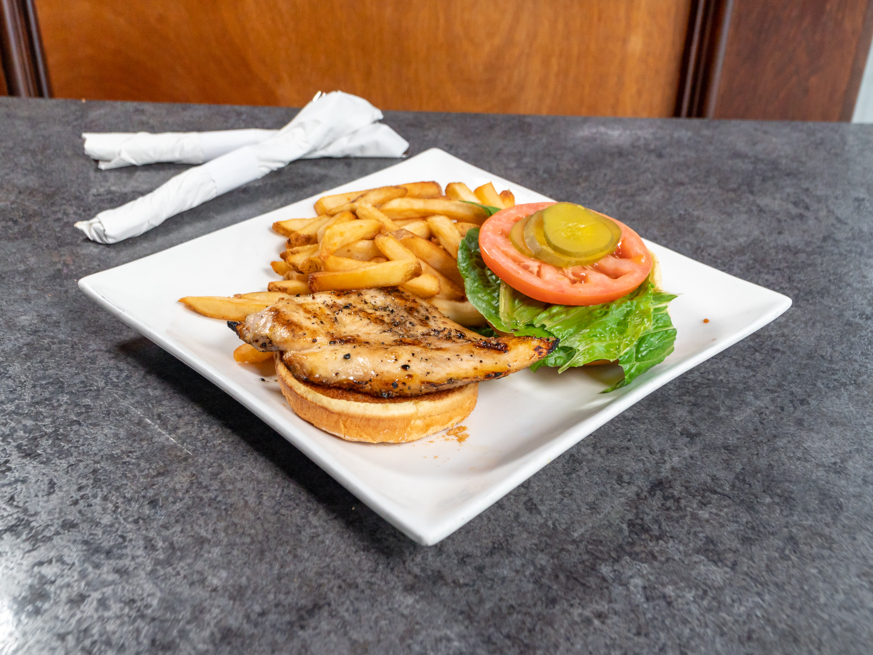 Order Grilled Chicken Sandwich food online from The Exchange Saloon store, Washington on bringmethat.com