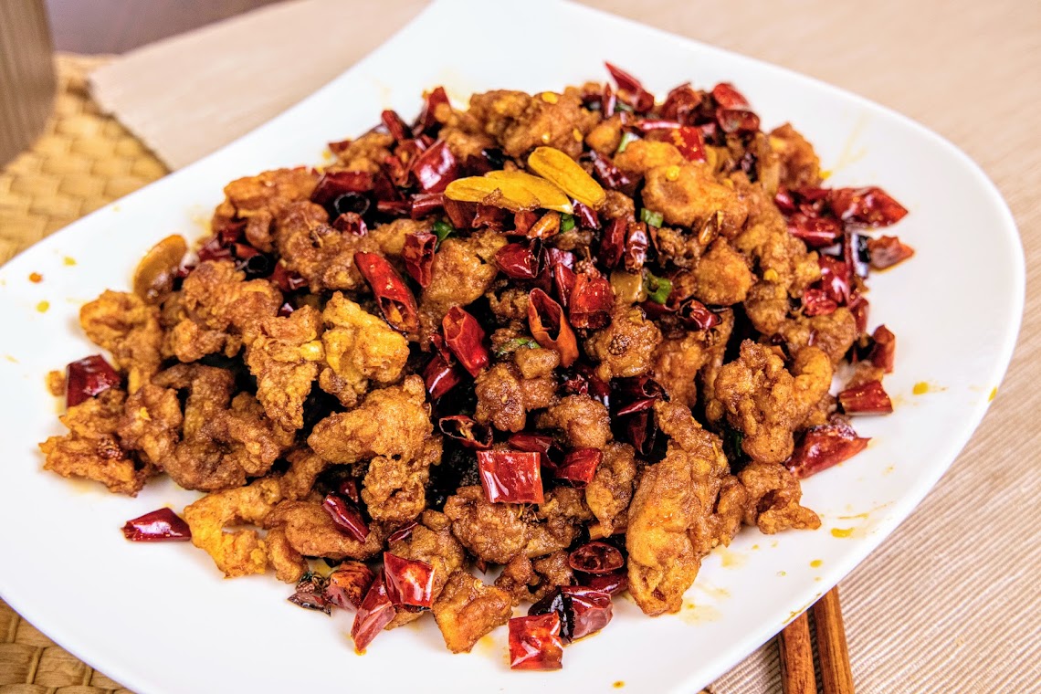 Order Sauteed Chicken with Chili Pepper food online from Old Shanghai Soup Dumpling store, Palisades Park on bringmethat.com