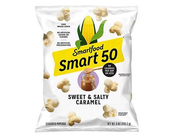 Order Smartfood Smart 50 Flavored Popcorn Sweet & Salty Caramel 5 Oz food online from Abc Discount Store store, San Diego on bringmethat.com