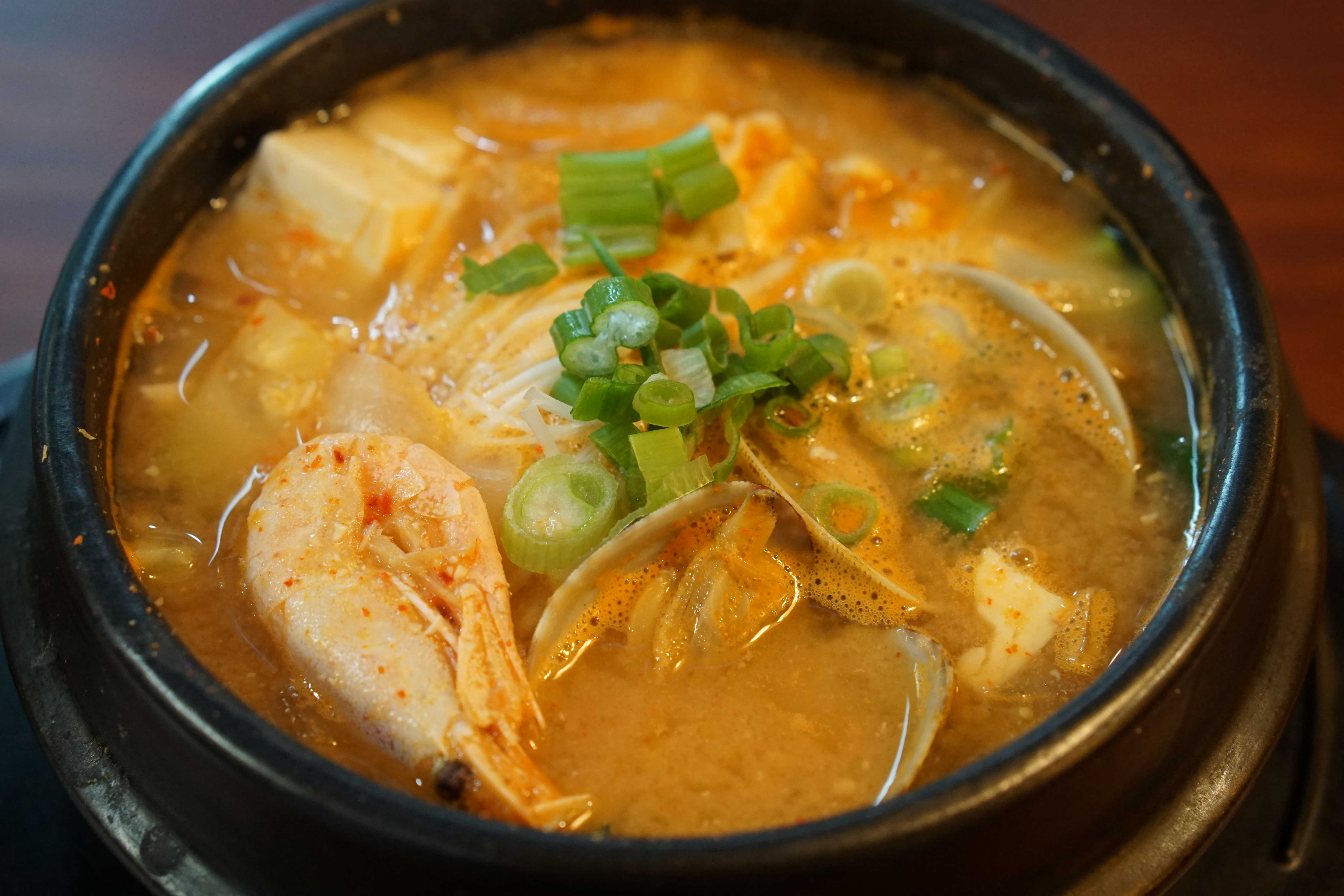 Order T2. Soybean Paste Stew food online from Mg Tofu House store, Los Angeles on bringmethat.com