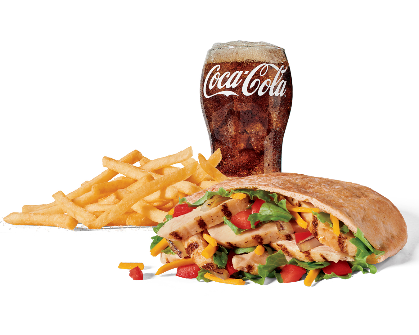 Order Large Chicken Fajita Pita Combo food online from Jack In The Box store, San Diego on bringmethat.com