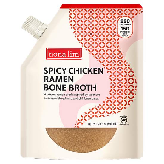 Order Nona Lim Spicy Chicken Ramen Bone Broth Pouch 20oz food online from Everyday Needs by Gopuff store, San Leandro on bringmethat.com