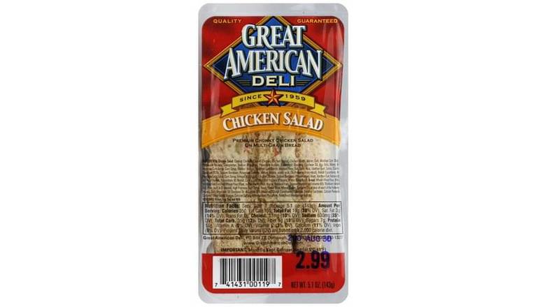 Order Great American Deli Chicken Salad Triangle food online from Energy Mart 4 store, Brevard on bringmethat.com