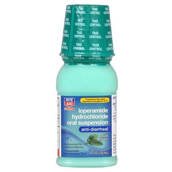 Order Rite Aid Loperamide Hydrochloride Oral Suspension Mint Flavor (4 oz) food online from Rite Aid store, Mammoth Lakes on bringmethat.com