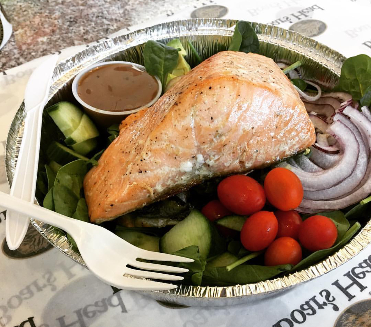 Order Salmon Salad food online from Jj Italian Deli store, Long Beach on bringmethat.com