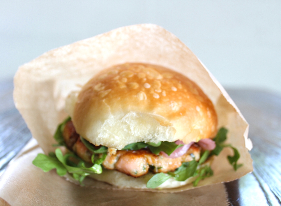 Order Salmon Burger food online from Grass Roots Kitchen store, Tarrytown on bringmethat.com