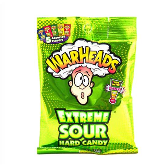 Order Warheads Extreme Sour Hard Candy Pouch food online from Exxon Food Mart store, Port Huron on bringmethat.com