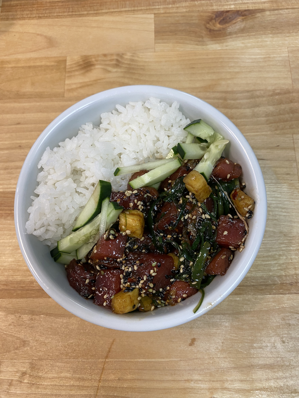 Order Sweet & Spicy Poke served with Sushi Rice food online from Zeke Beans & Bowls store, Norfolk on bringmethat.com