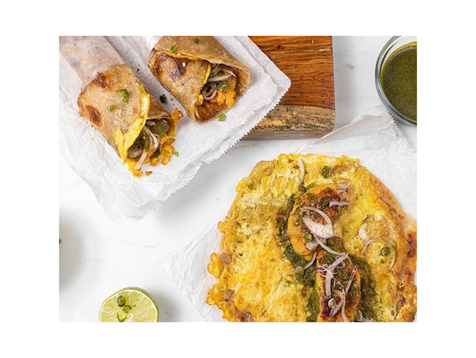 Order Unda Aloo Roll food online from The Kati Roll Company  store, New York on bringmethat.com