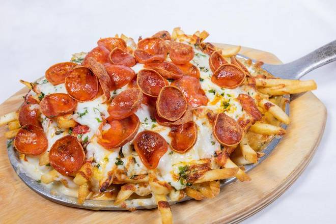 Order Truffled Pepperoni Pizza Fries food online from Cracked By Chef Adrianne store, South Miami on bringmethat.com