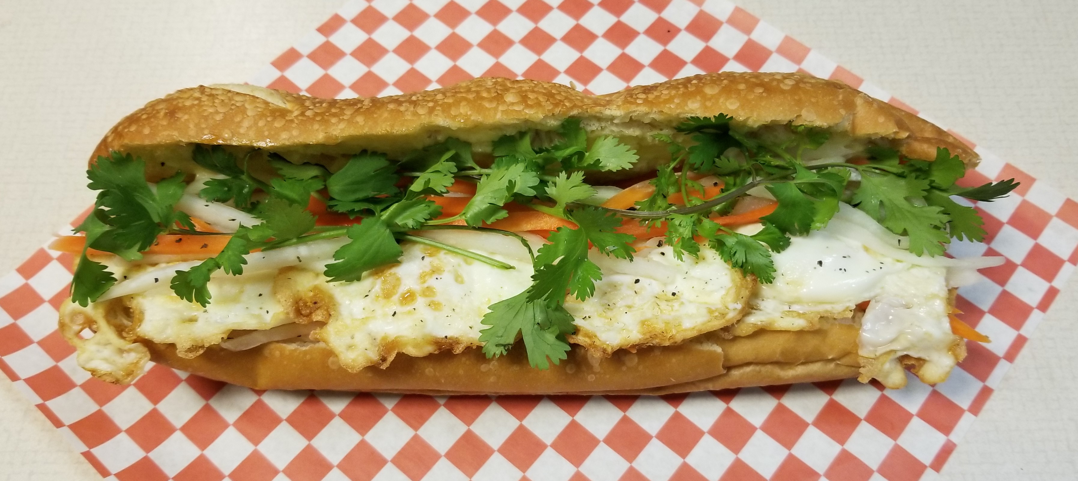 Order AS11. Fried Egg Foot Long Sandwich food online from Pho Ever store, Hales Corners on bringmethat.com