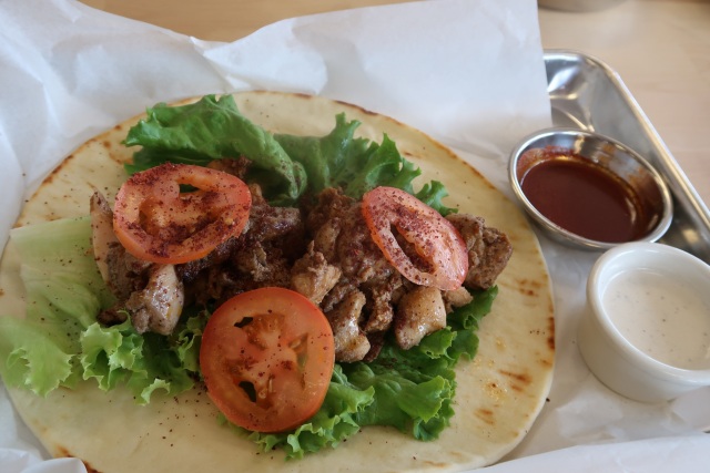 Order Beef Shawarma Wrap food online from 7 Monks Café store, New Braunfels on bringmethat.com