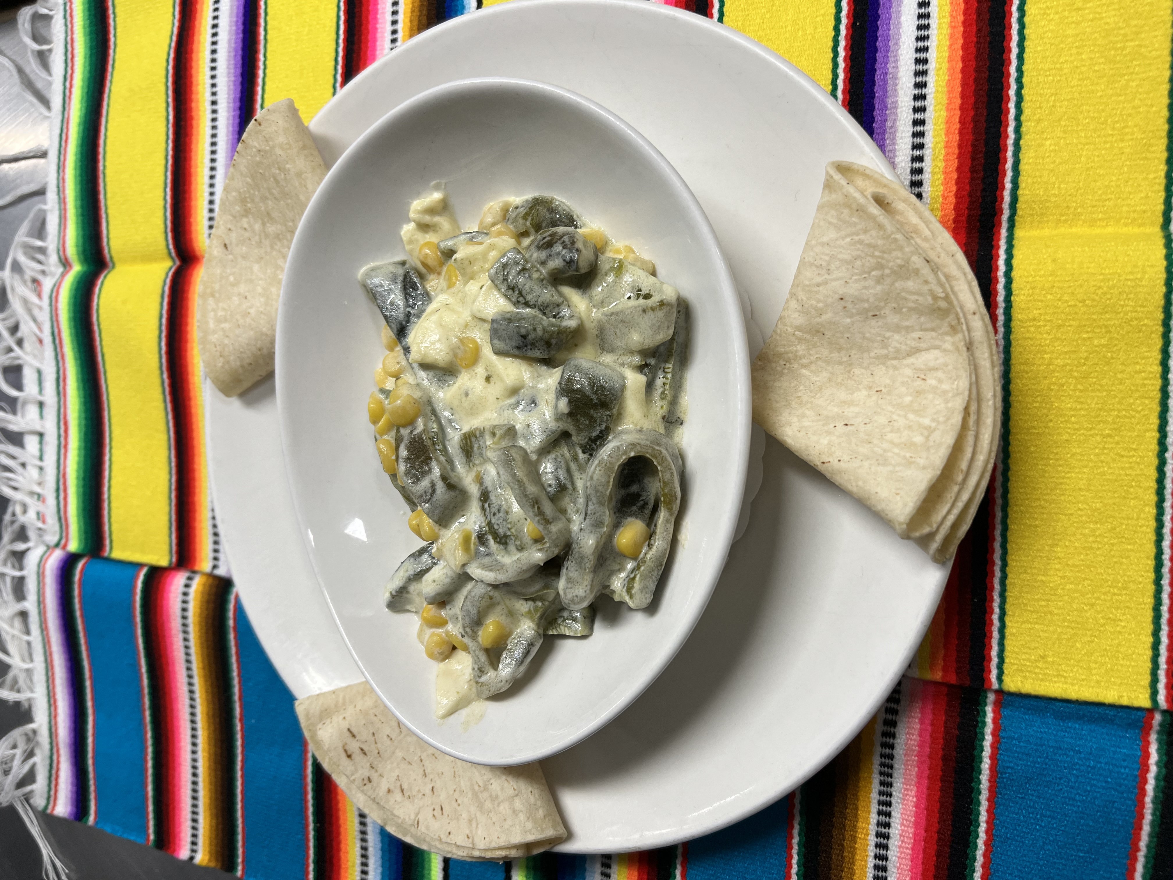Order Rajas con Crema food online from Chihuahua Mexican Restaurant store, Sunnyside on bringmethat.com