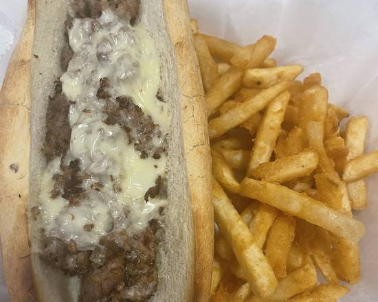 Order Steak & Cheese Sub (Bistec y Queso) food online from KMPizza&Grill store, Lawrence on bringmethat.com