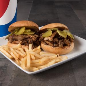 Order 2 Pulled Pork Sliders food online from Lucky Duck Pizza store, Waterford Township on bringmethat.com