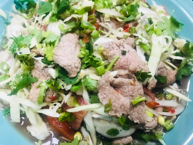 Order Yum Nuer (Lao Beef Salad) food online from Pho Thai-Lao Kitchen store, Maywood on bringmethat.com