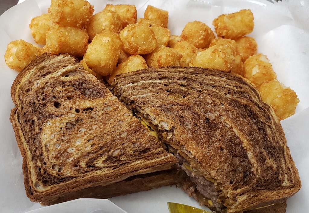 Order Patty Melt Burger food online from 1st Place Sports Bar store, Hoffman Estates on bringmethat.com