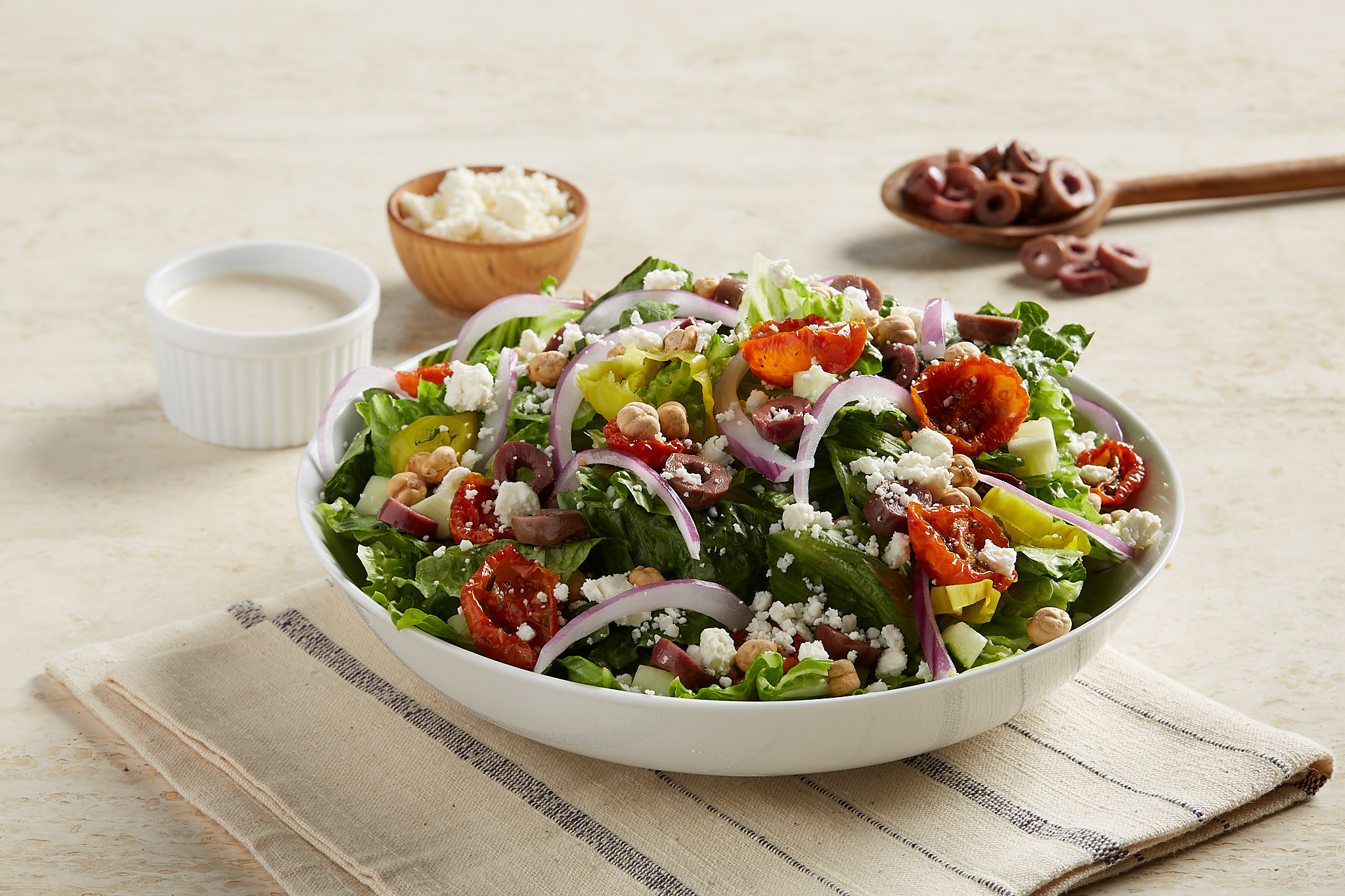 Order Greek Salad food online from Fresh Brothers store, Burbank on bringmethat.com