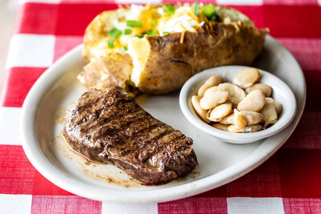 Order Sirloin 8 oz food online from The Texan Cafe & Pie Shop store, Hutto on bringmethat.com
