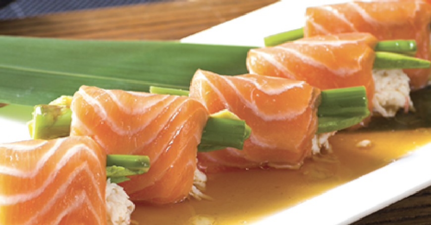 Order SALMON BLUE CRAB food online from Crazy Rockn Sushi store, Los Angeles on bringmethat.com