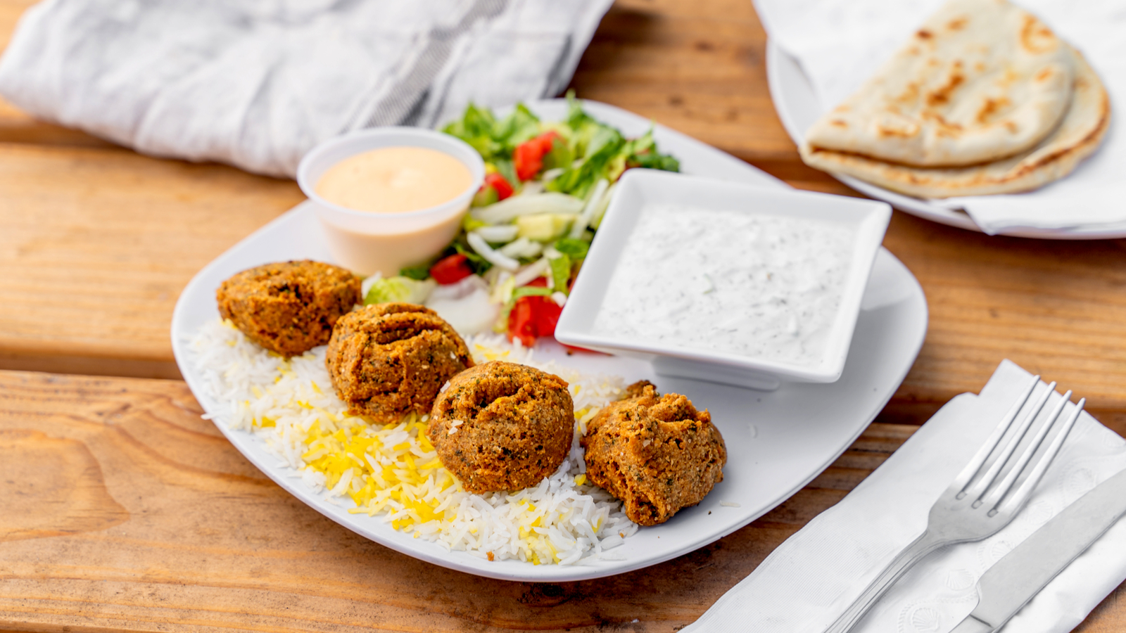 Order Falafel Plate food online from Halal Donor Spot store, Cupertino on bringmethat.com
