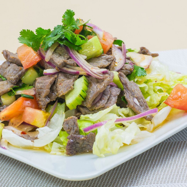 Order Yum Nuea Salad food online from Thai Original BBQ & Restaurant store, Long Beach on bringmethat.com