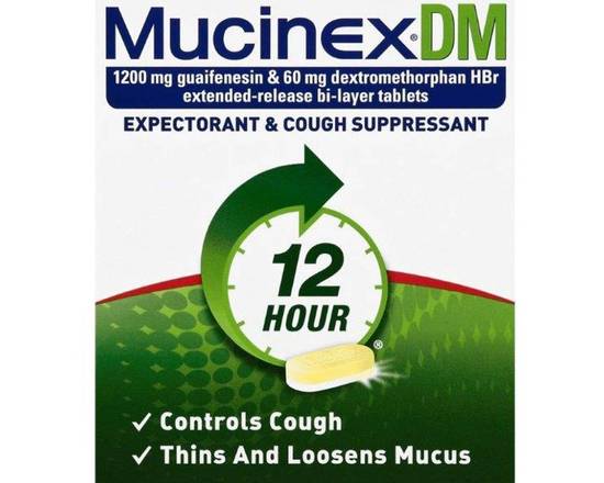 Order Mucinex DM - 14 Tablets - 12 Hour- Maximum Strength food online from East Cooper Family Pharmacy store, Mt Pleasant on bringmethat.com