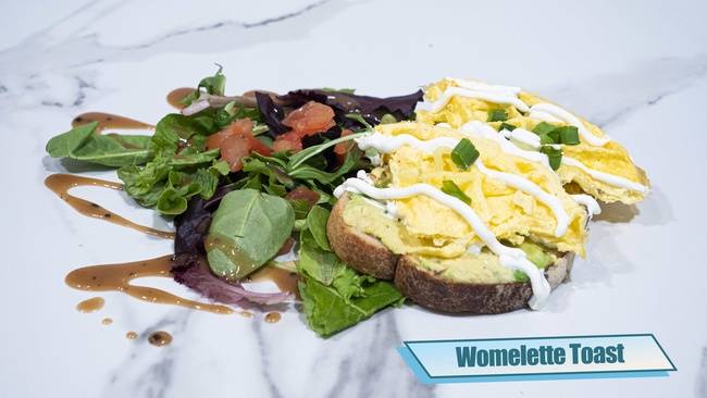 Order Womelette Toast food online from Penelope's Coffee and Tea store, Foster City on bringmethat.com