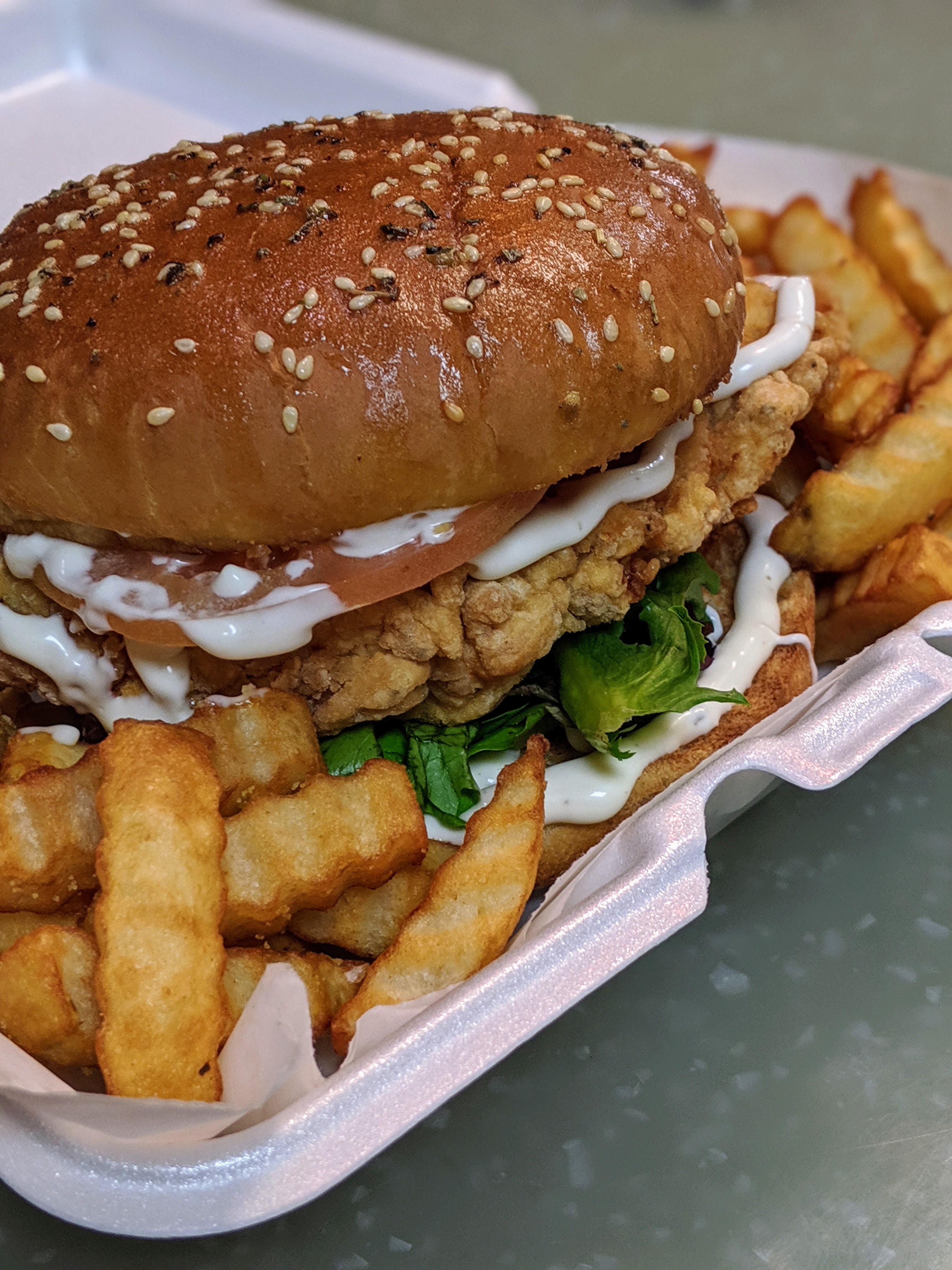 Order Chicken Crispy Burger/Fries food online from Promise Pizza store, Round Rock on bringmethat.com